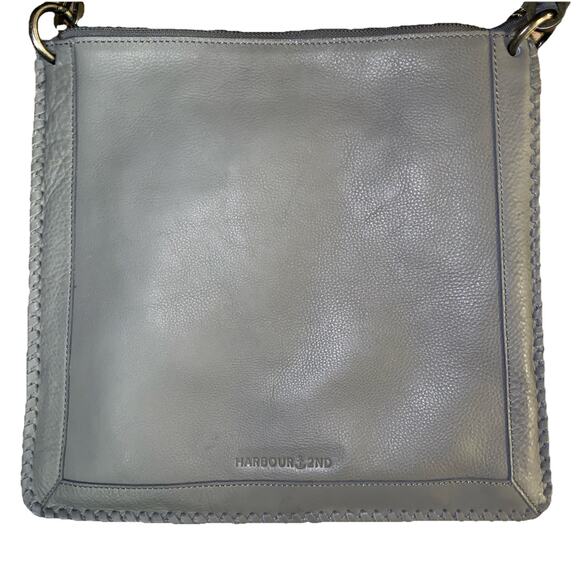 Harbour 2nd Gray Fine Leather Shoulder Bag Convertible Crossbody Purse - Picture 2 of 10